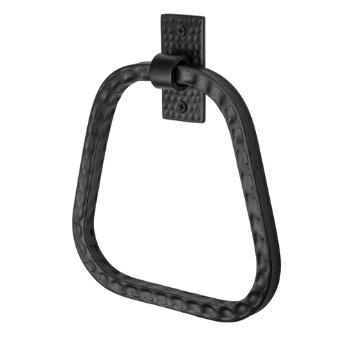 Hand Hammered Metal 7 inch Round Bath Towel Holder Ring